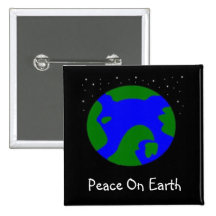 PEACE ON EARTH PINBACK BUTTONS