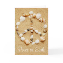 Peace on Earth Seashell Peace Sign Card