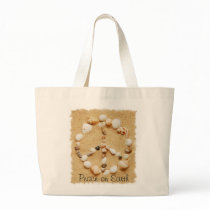 Peace on Earth Seashell Peace Sign Totebag
