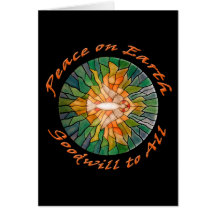 Peace on Earth with Stained Glass Design Cards