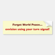 peace on the road bumper stickers