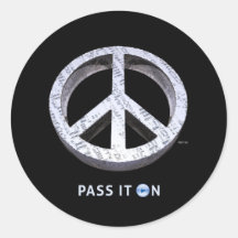 Peace: Pass It On Round Sticker