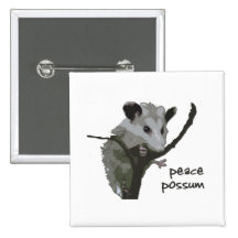 Peace Possum Button