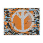 Peace Postcard, Orange background Peace Symbol