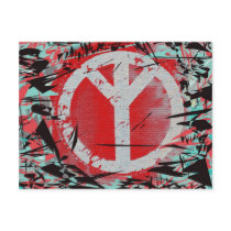 Peace Postcard, Red background Peace Symbol