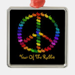 Peace Rabbits Christmas Ornament