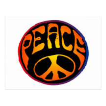 Peace - Red Orange Post Card