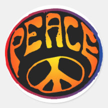 Peace - Red Orange Sticker