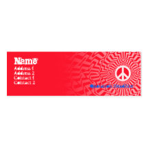 Peace Red - Skinny Business Card Templates