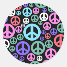 peace round sticker