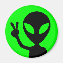 Peace Sign Alien Fridge Magnet