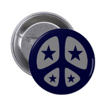 Peace Sign and Stars Pinback Buttons
