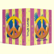 Peace Sign Binder with Your Name binders