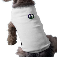 Peace Sign Blue Green Mini - Pet Tee