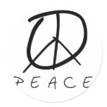 Peace Sign: Bud Hand Script stickers