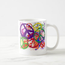 PEACE SIGN COLLAGE COFFEE MUGS