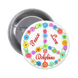 Peace Sign Dolphins Pinback Buttons