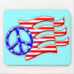 PEACE SIGN FLAG MOUSE PADS