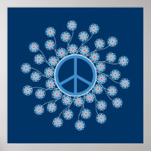 Peace Sign Flowers Poster