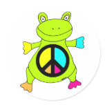 Peace Sign Frog stickers