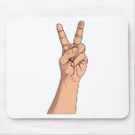 Peace Sign ~ Hand Signs Gestures V For Victory 2 Mouse Pad