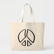 Peace Sign Hollow Tote Bag