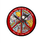 Peace Sign-Humane Round Clocks