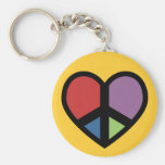 Peace Sign in a Heart Keychain