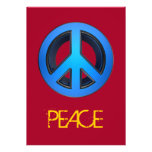 Peace sign in blue announcement
