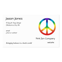 Peace Sign in Chakra Colours Business Cards