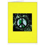 Peace Sign In Space Greeting Cards