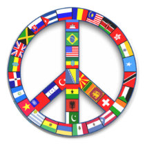 Peace Sign Made of Flags T-shirts, Mugs, Gifts Round Sticker