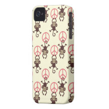 Peace Sign Monkeys iPhone 4 Covers
