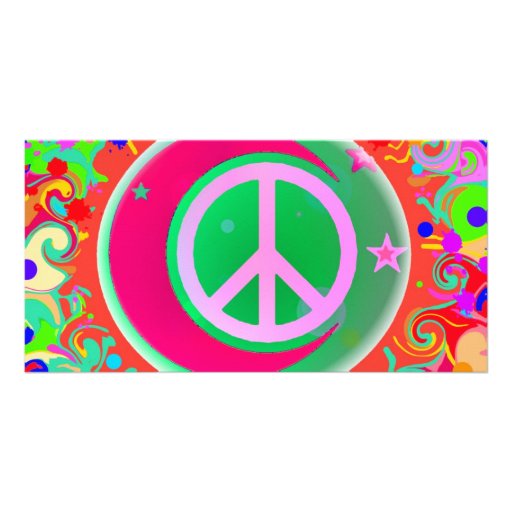 Peace Sign, Moon, Stars & Everything Photo Card