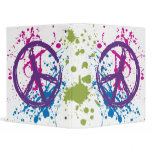 PEACE SIGN PAINT SPLATTER 3 RING BINDERS