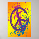 PEACE SIGN PAINT SPLATTER POSTER
