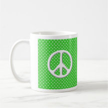 Peace Sign Party in Green Mugs