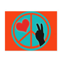 Peace Sign Peace and Love Postcards