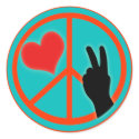 Peace Sign Peace and Love stickers