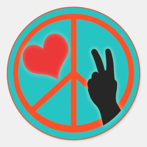Peace Sign Peace and Love Sticker