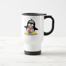Peace Sign Penguin Coffee Mug