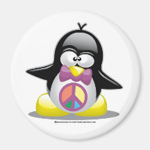 Peace Sign Penguin Refrigerator Magnet
