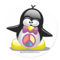 Peace Sign Penguin stickers