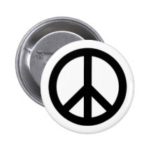 Peace sign pinback button