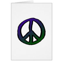 Peace Sign Purple Green Grad Cards
