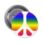 Peace Sign & Rainbow Button
