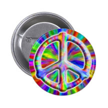 Peace Sign rainbow Button