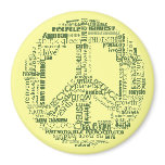 peace sign recycle words green magnets