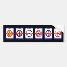 PEACE SIGN SLOTS BUMPER STICKER
