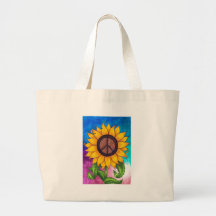 Peace Sign Sunflower # 2 Bag